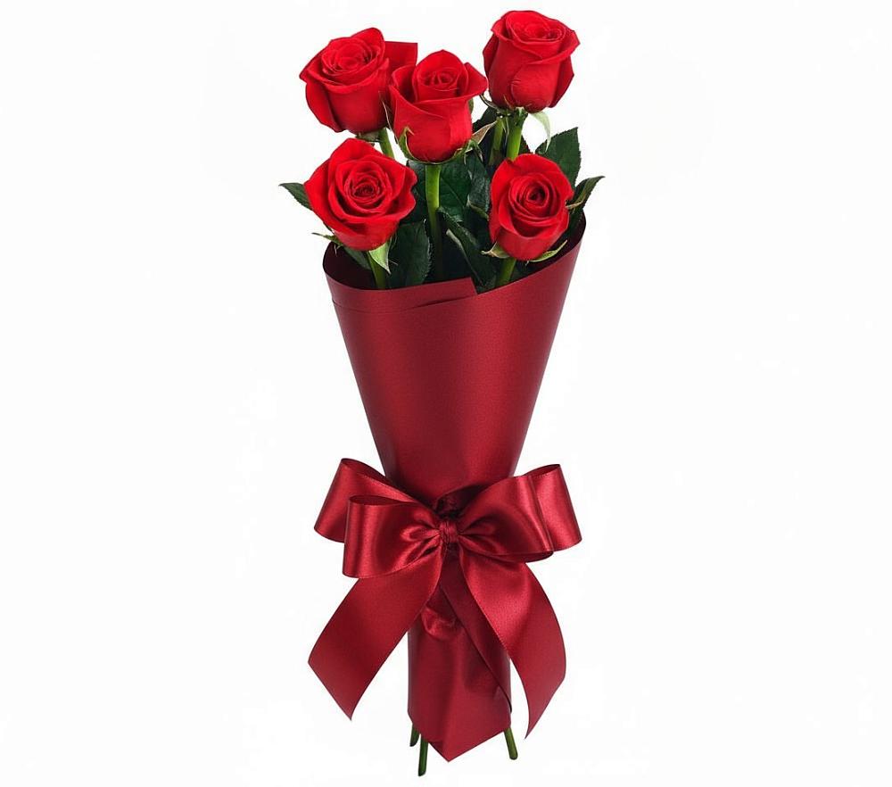 Букет 5 Красных роз Эдлесс Лав в Гайдуке