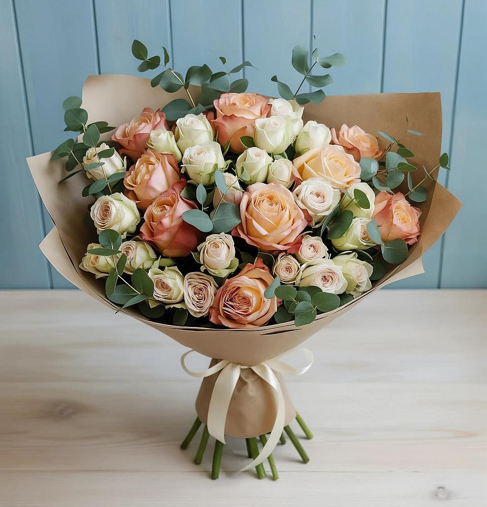 Букет цветов из: Альстромерии и Розы в Гайдуке