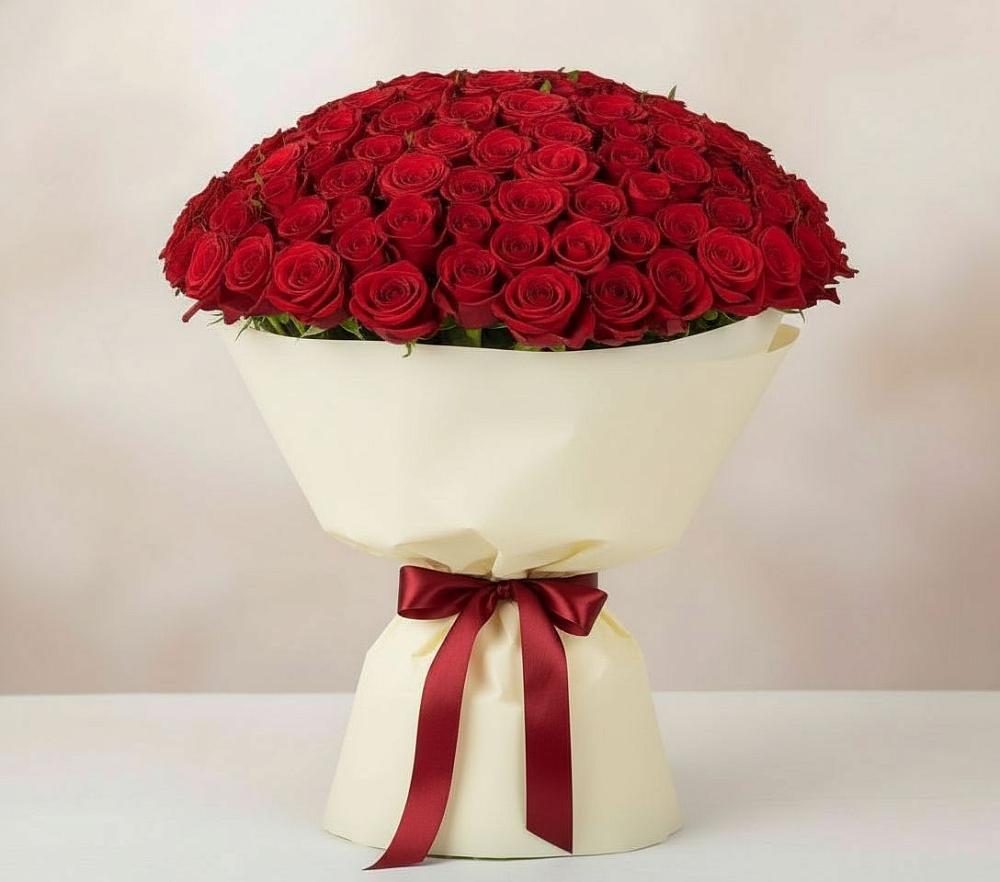 Букет 101 Красная роза Милано в Гайдуке