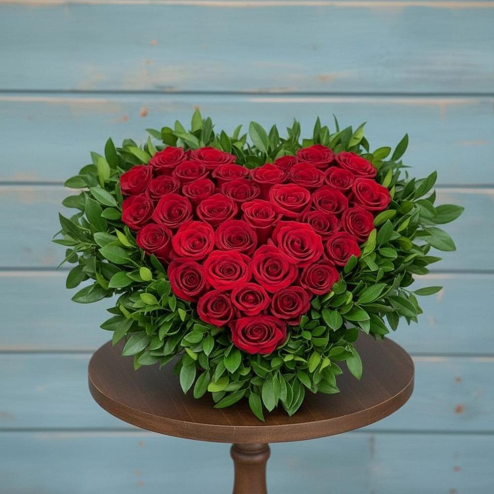 Цветочная композиция из Розы в виде сердца в Гайдуке