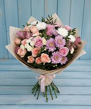 Букет цветов из:  Хризантемы, Розы и Альстромерии #REPLACE_PRED# Гайдуке