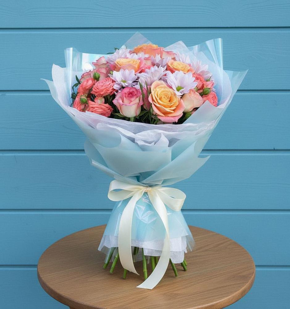 Букет цветов из: Хризантемы и Розы в Гайдуке