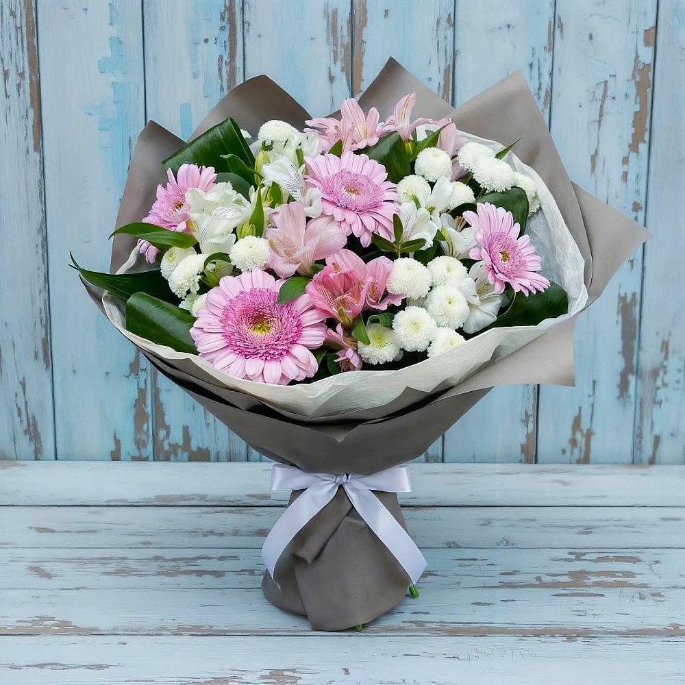 Букет цветов из: Герберы, Альстромерии и Хризантемы в Гайдуке