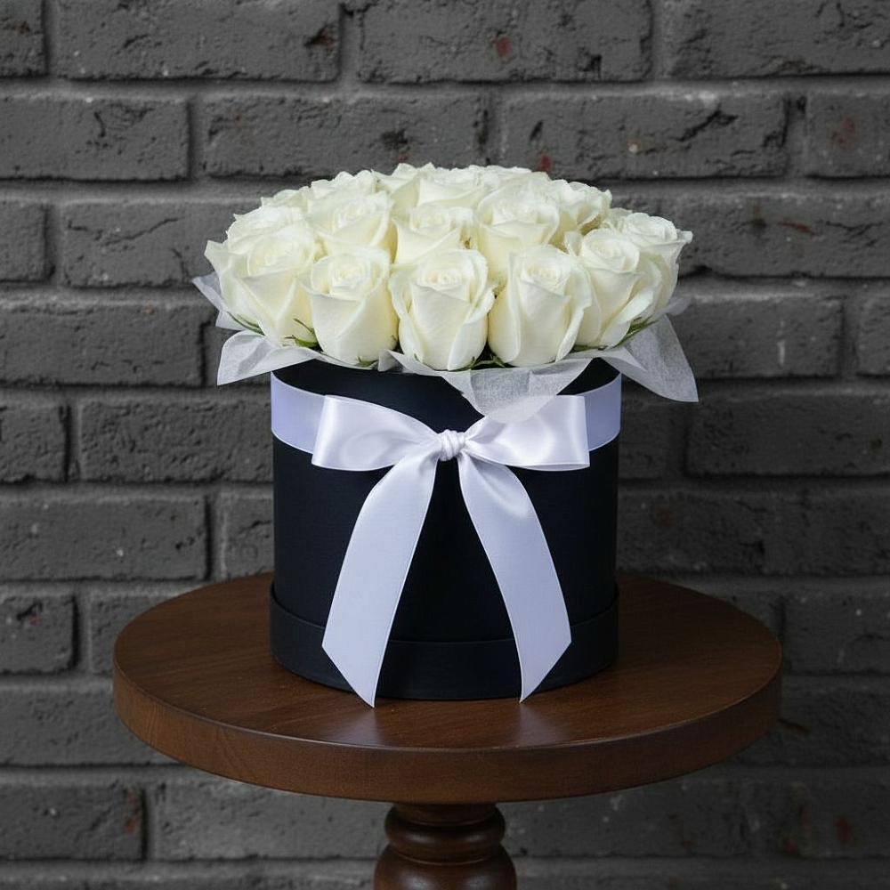 Цветочная композиция из Розы в шляпной коробке в Гайдуке