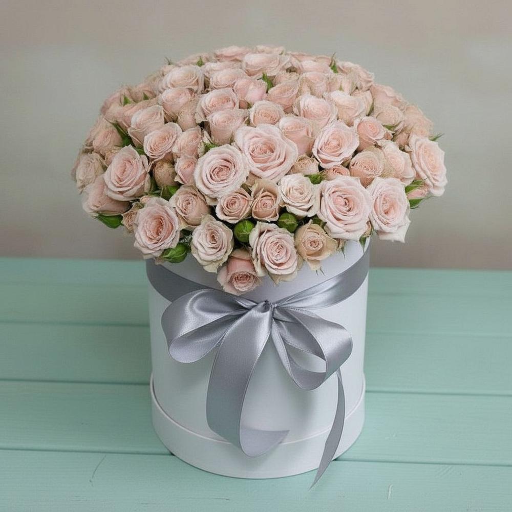 Цветочная композиция из Розы в шляпной коробке в Гайдуке